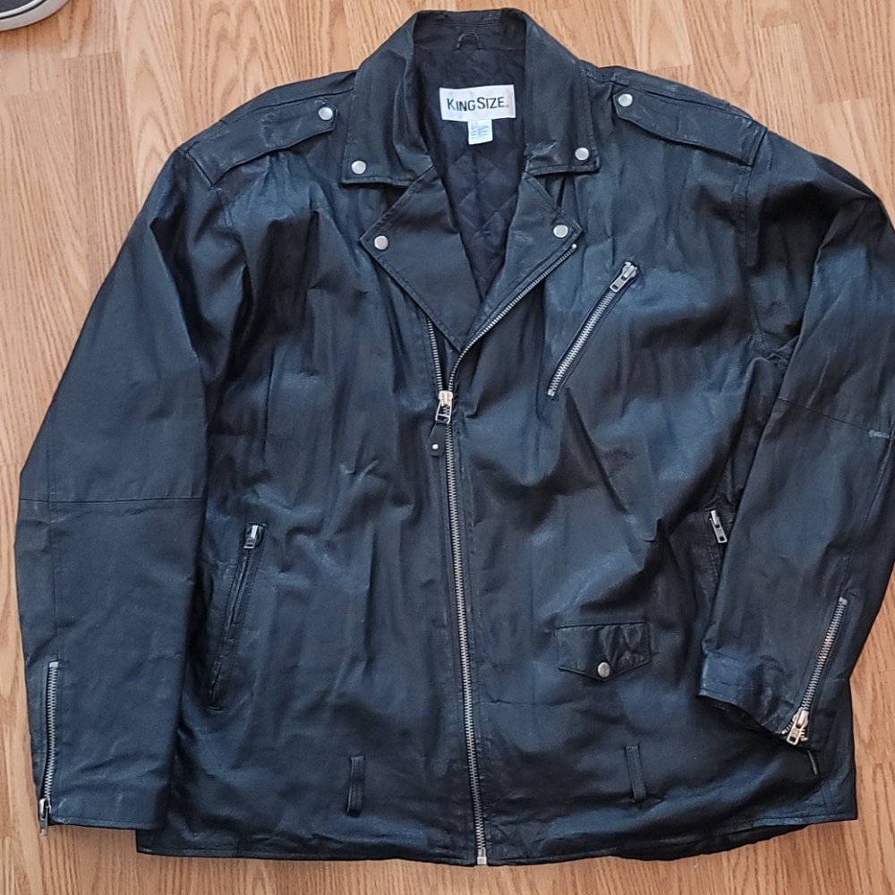 King Size Leather Motorcycle Jacket